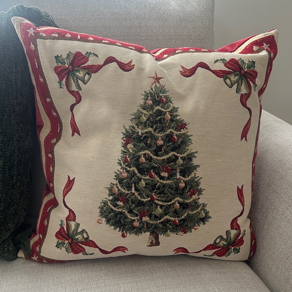 vintage Christmas Tree Pillow - CASE ONLY